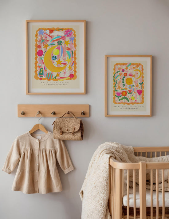 Stars Above Art Print: Colorful Nursery Decor