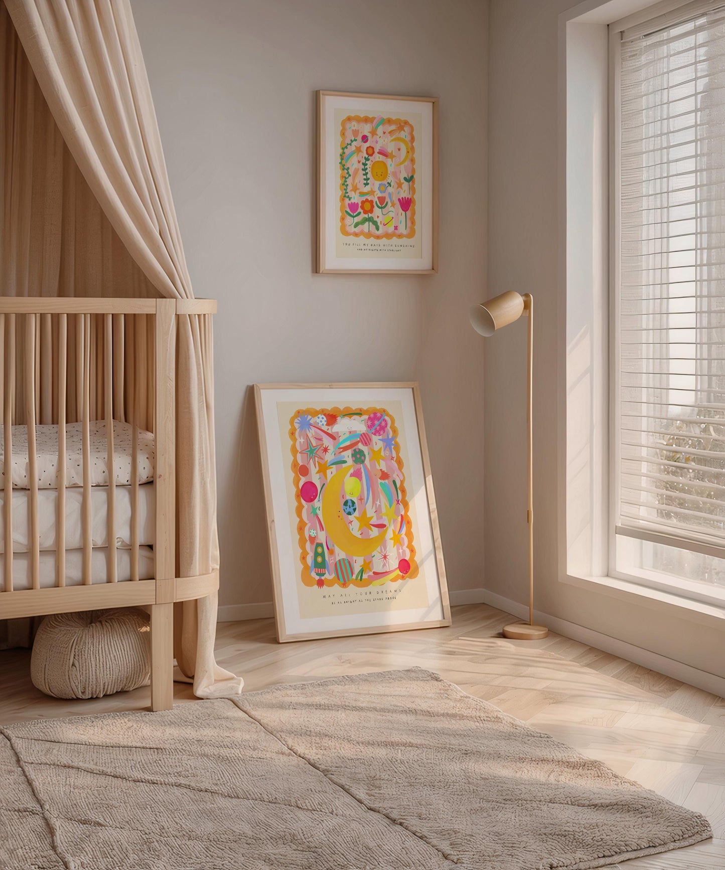 Stars Above Art Print: Colorful Nursery Decor