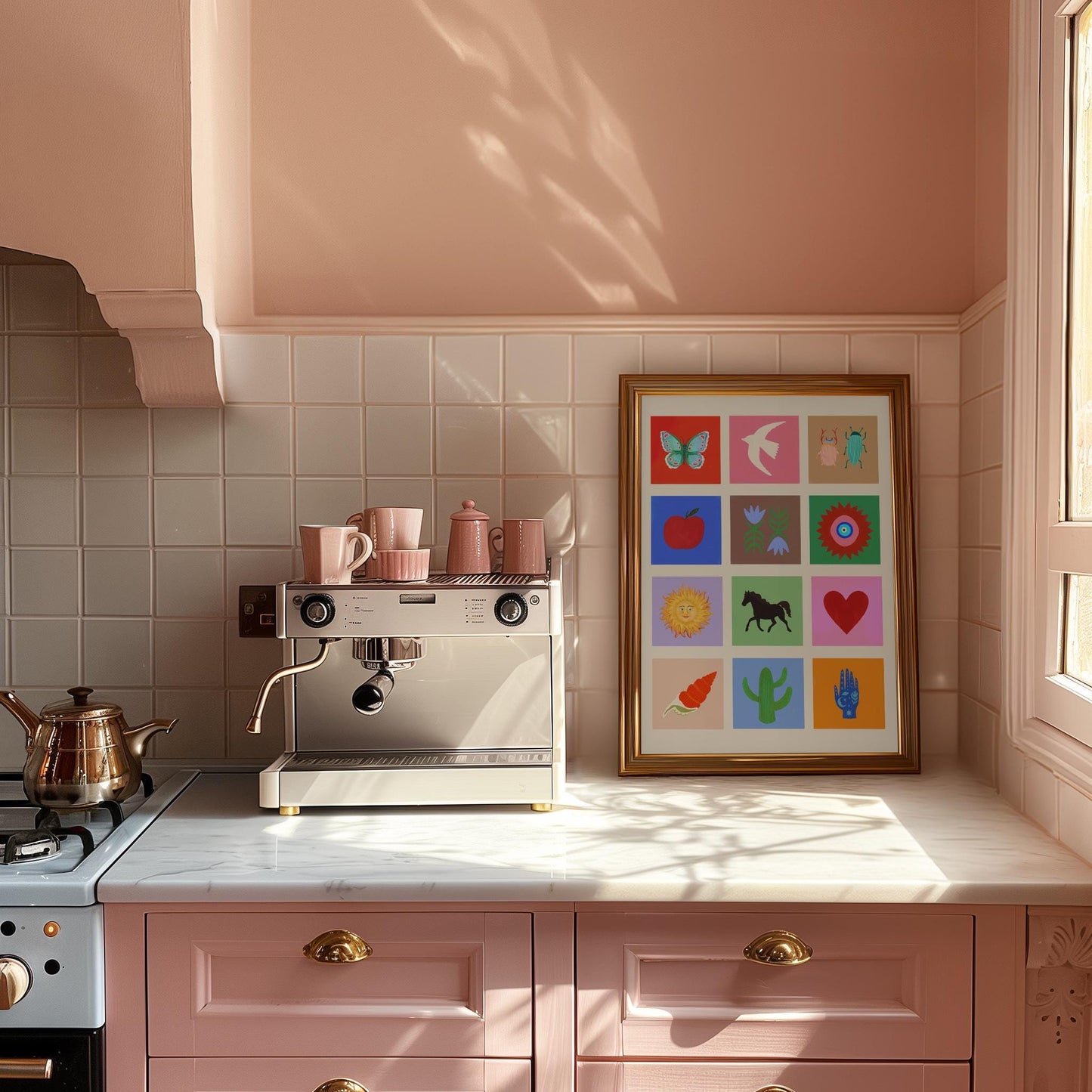 A Beautiful Life, Art Print: Colourful Handrawn Illustration, Bedroom, Kitchen, Hallway, Colourful