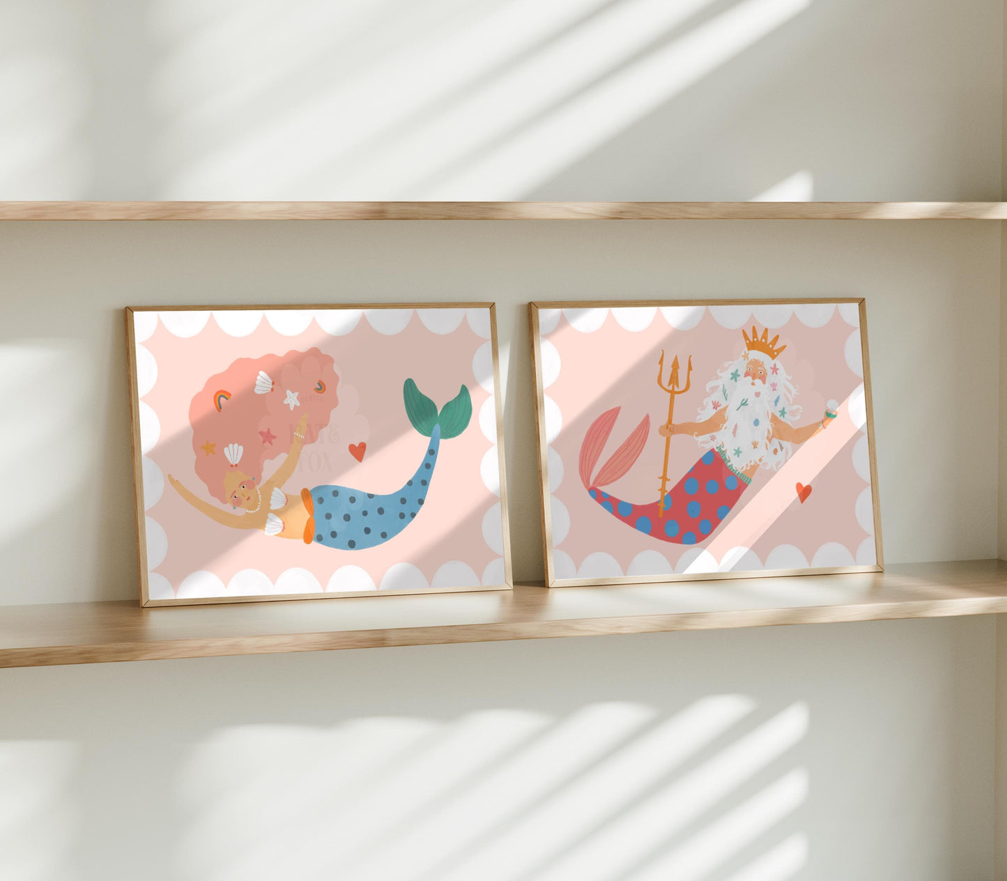 Merman Landscape Art Print: Colorful Kids Room Decor