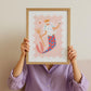 Merman Portrait Art Print: Colorful Kids Room Decor