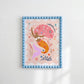 Orange Tail Mermaid Portrait Art Print: Colorful Kids Room Decor