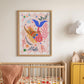 Mermaid with Red Tail, Art Print: Colorful Kids Room Decor