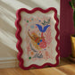 Mermaid with Red Tail, Art Print: Colorful Kids Room Decor