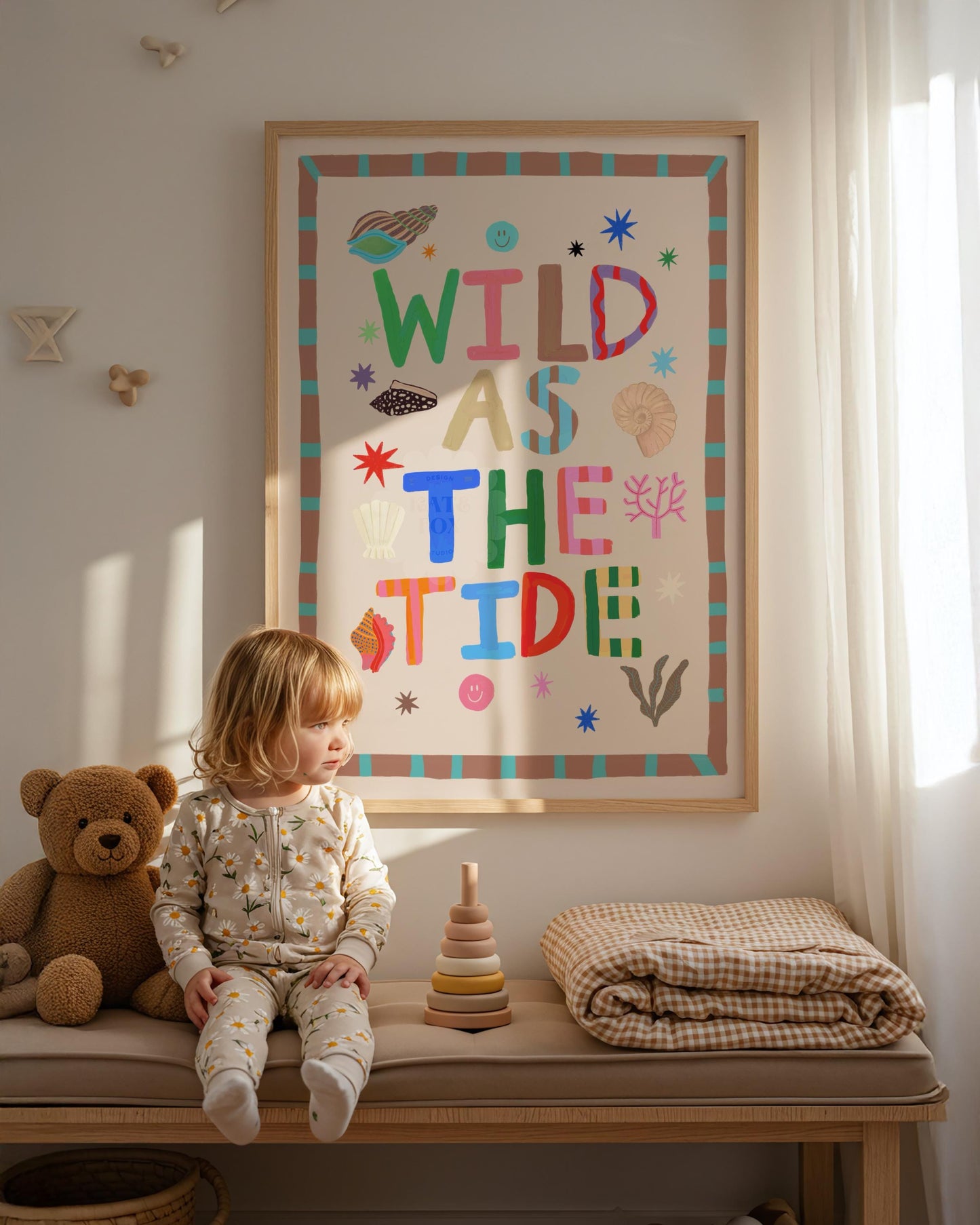 Wild As The Tide Print: Colorful Typography Wall Art