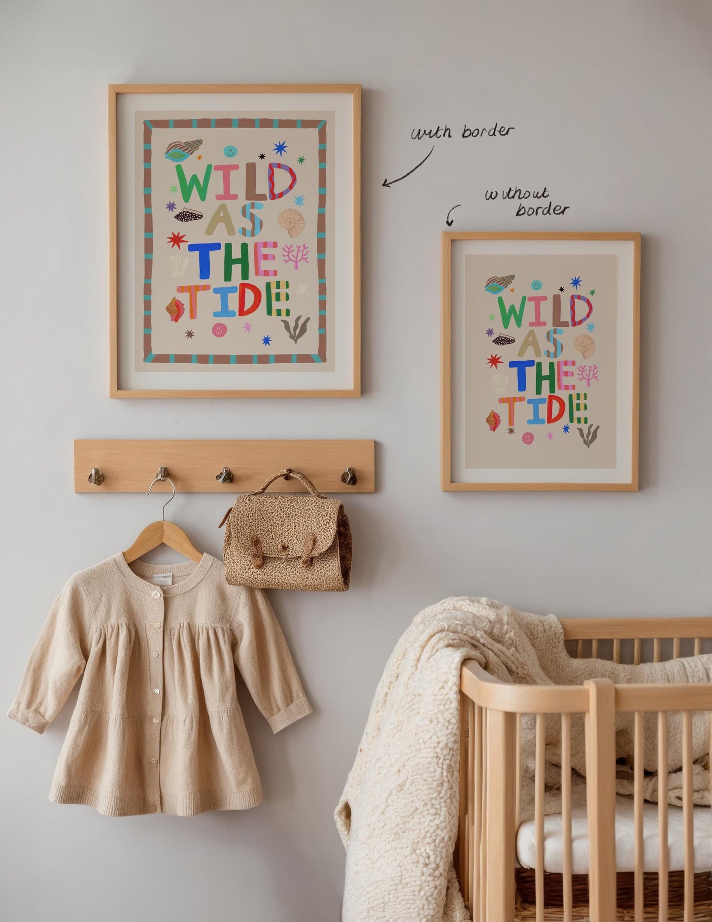 Wild As The Tide Print: Colorful Typography Wall Art