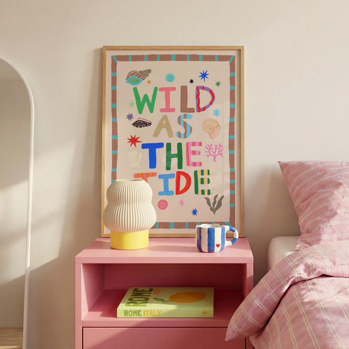 Wild As The Tide Print: Colorful Typography Wall Art