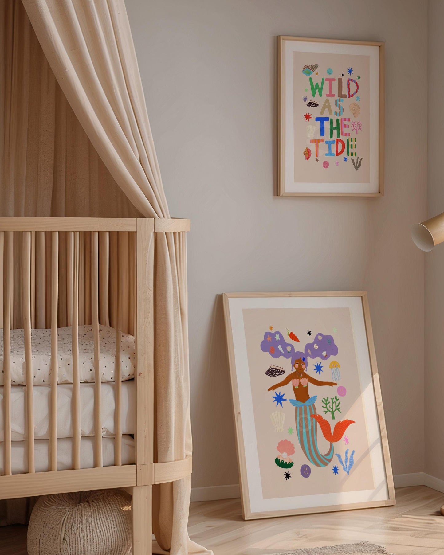Cool Mermaid Art Print: Colorful Kids Room Decor