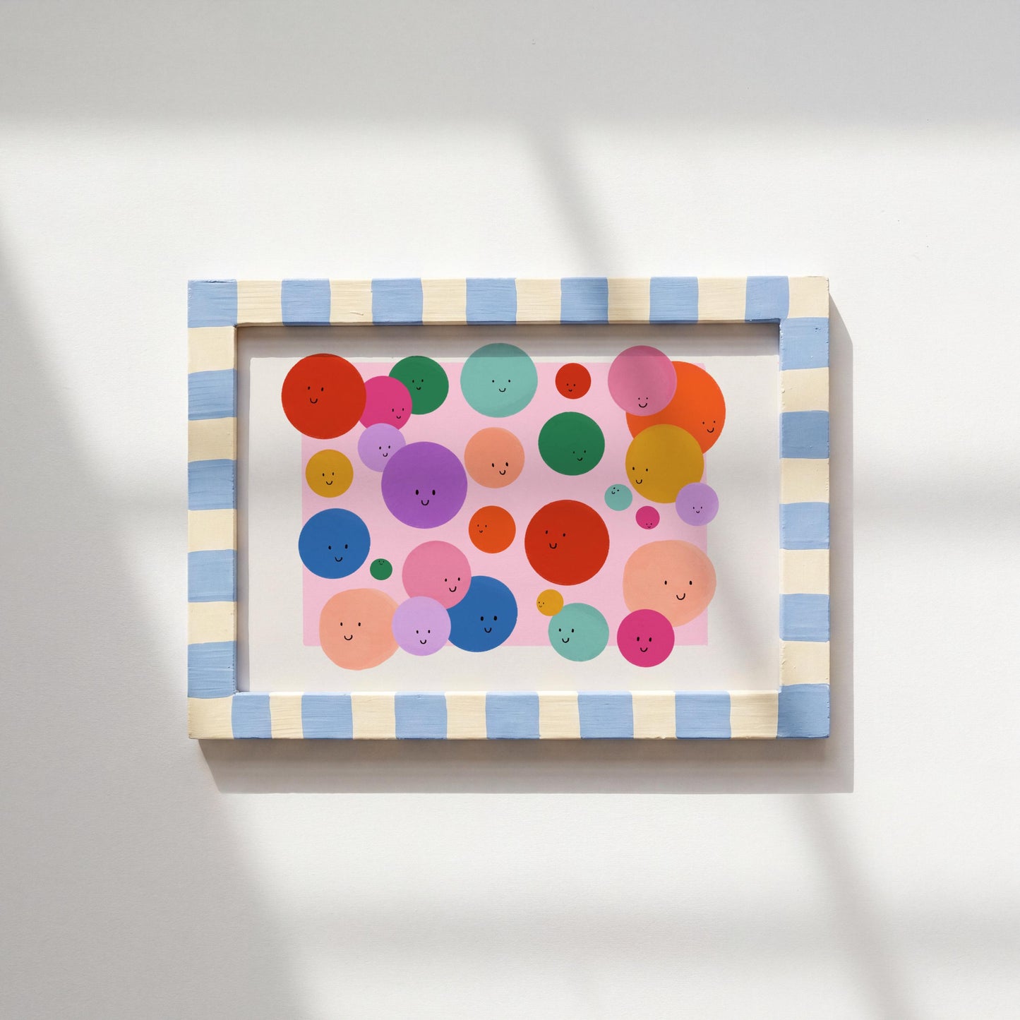 Landscape Smiley Face Print: Colorful Kids Room Art by KateFoxDesign