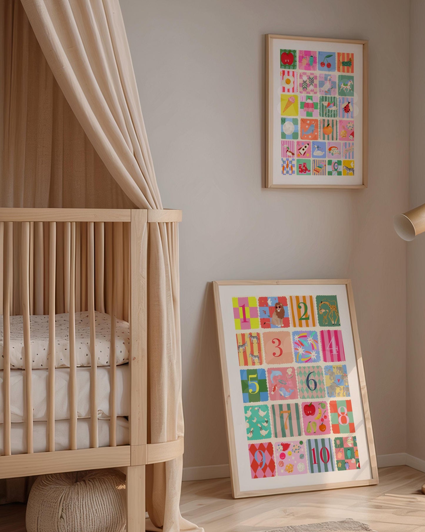 Sunshine Kids Numbers Art Print: Rainbow Nursery Decor