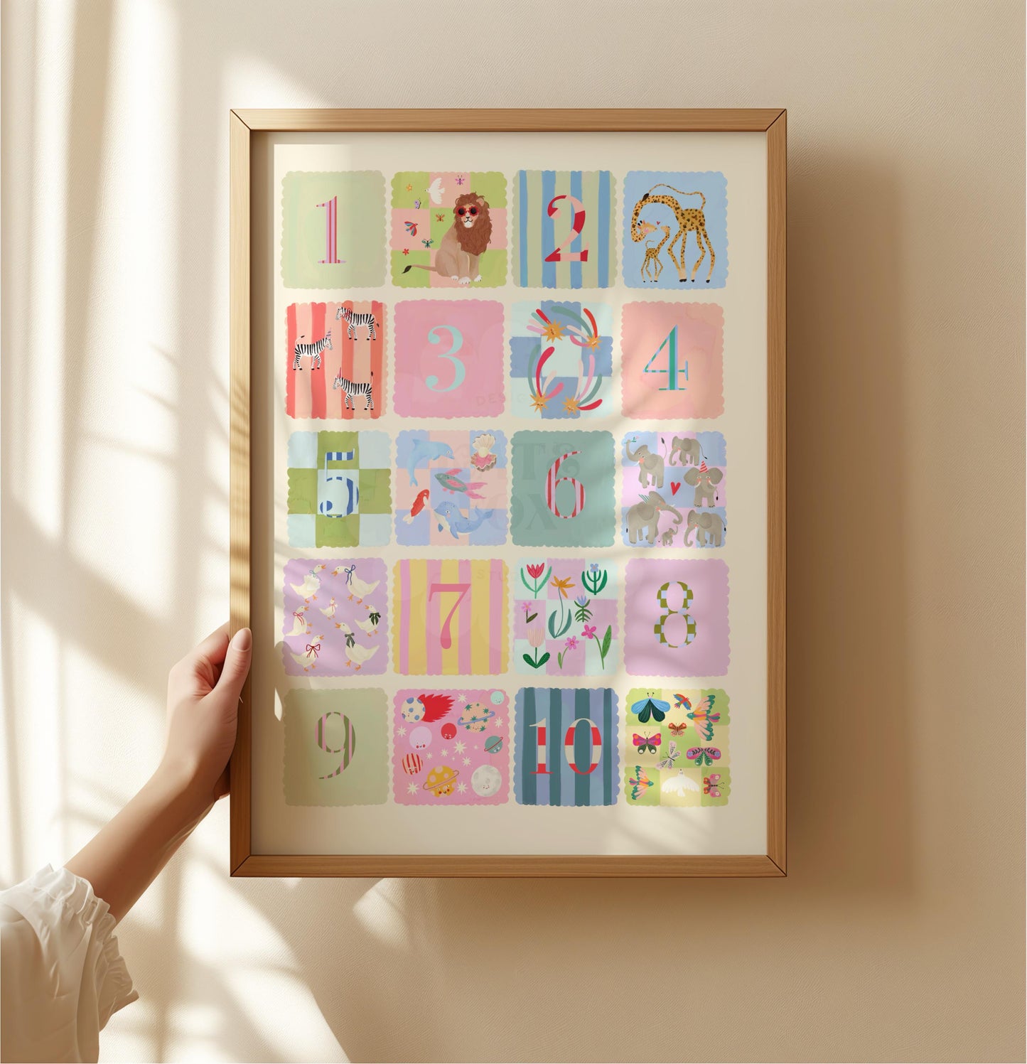 Pastel Kids Numbers Art Print: Rainbow Nursery Decor