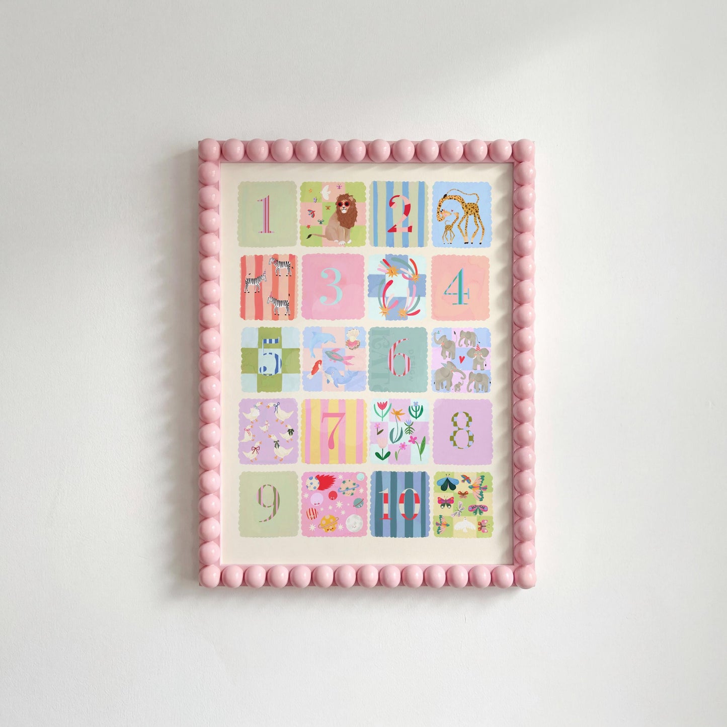 Pastel Kids Numbers Art Print: Rainbow Nursery Decor