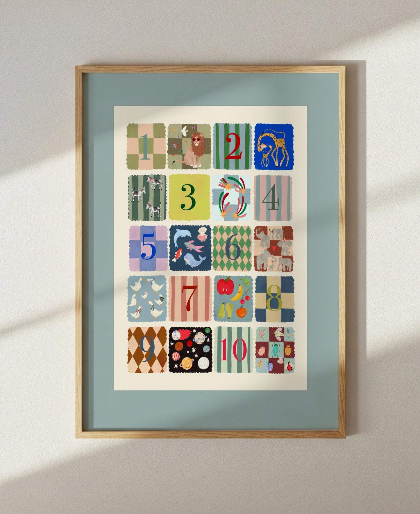 Cool Kids Numbers Art Print: Rainbow Nursery Decor