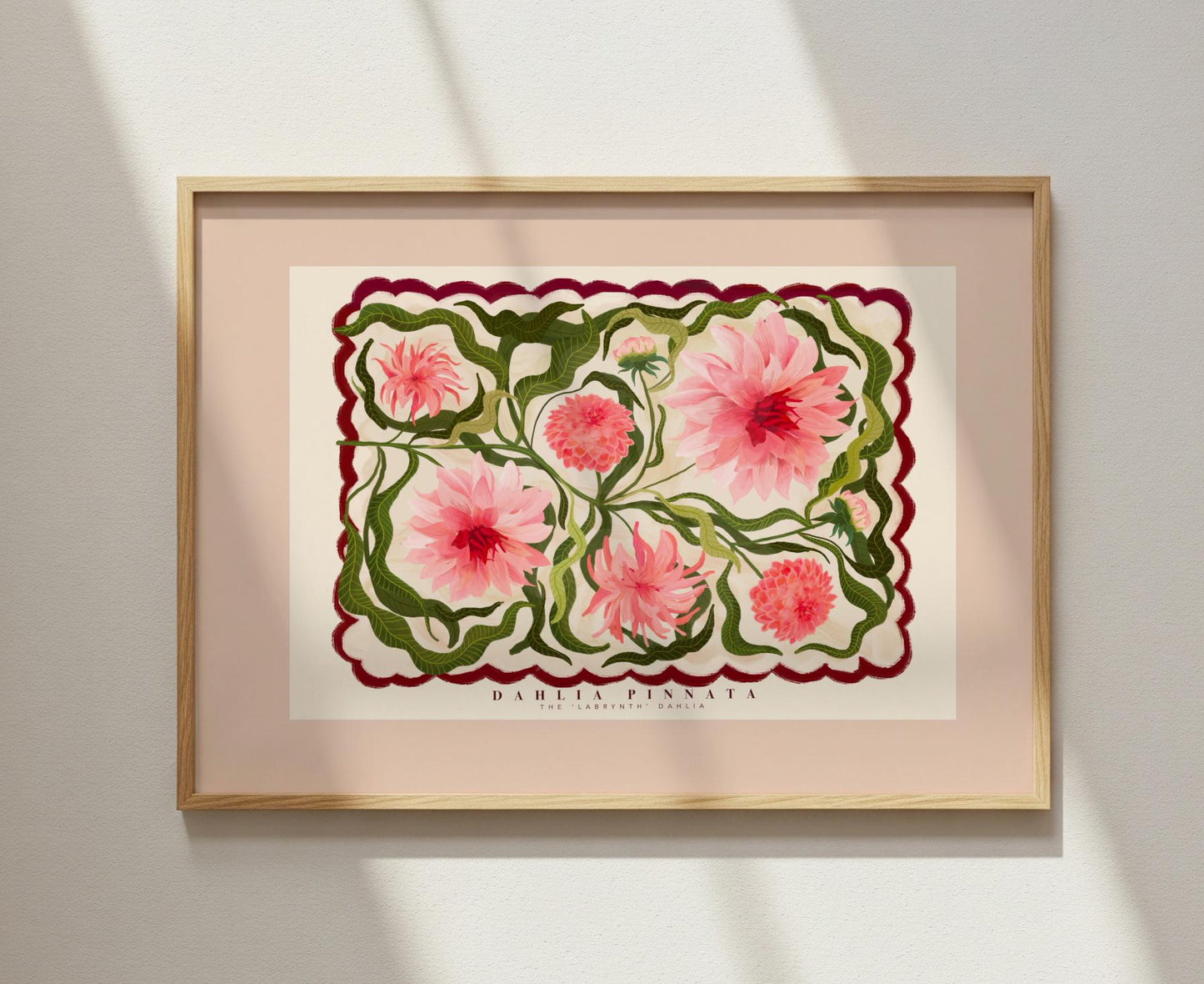 Dahlia Art Print: KateFoxDesign Colorful Floral Wall Art Landscape