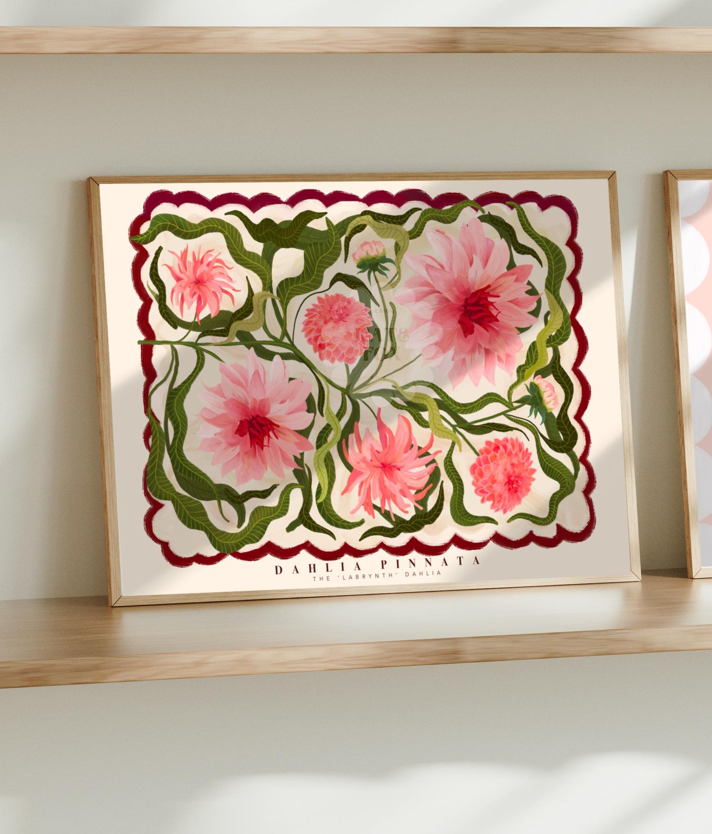 Dahlia Art Print: KateFoxDesign Colorful Floral Wall Art Landscape