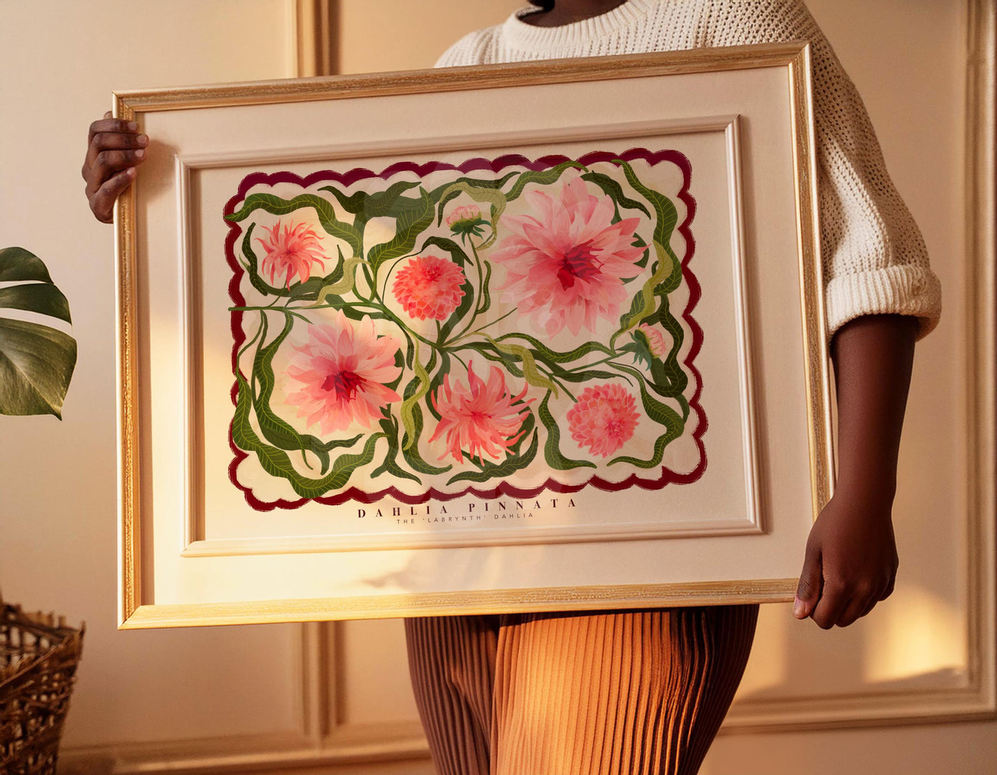 Dahlia Art Print: KateFoxDesign Colorful Floral Wall Art Landscape