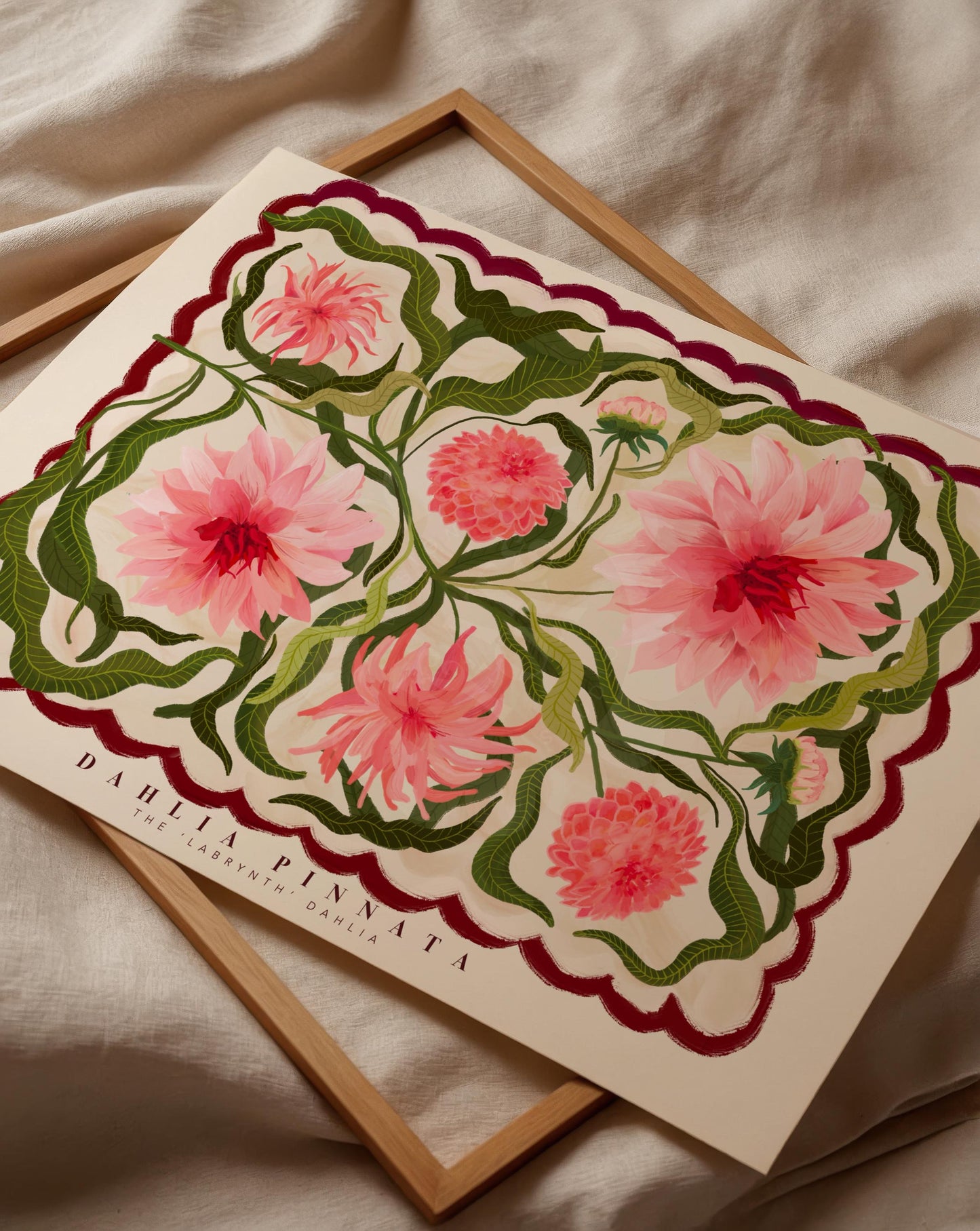 Dahlia Art Print: KateFoxDesign Colorful Floral Wall Art Landscape