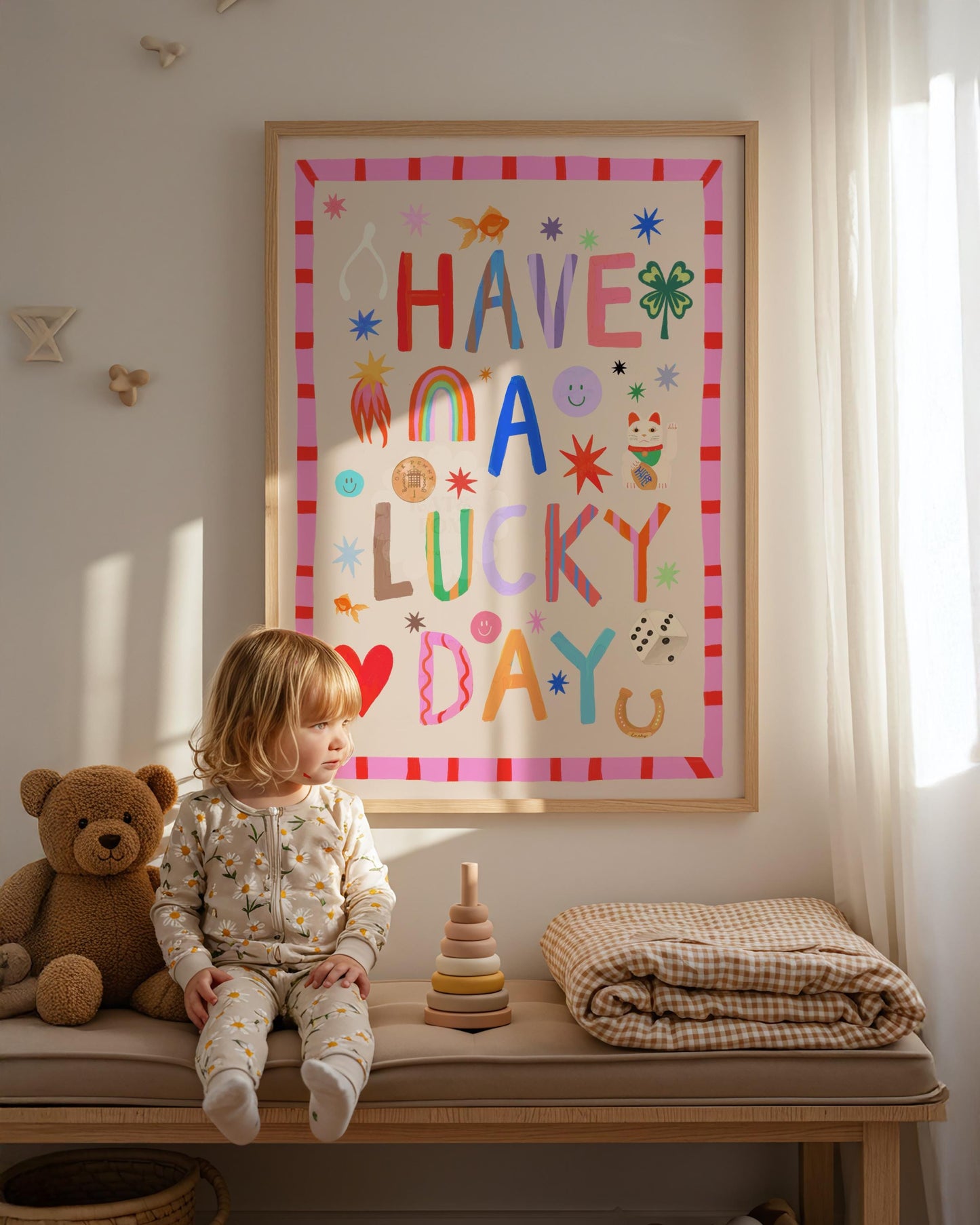 A Lucky Day: Colorful Typography Wall Art