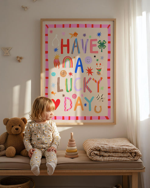 A Lucky Day: Colorful Typography Wall Art