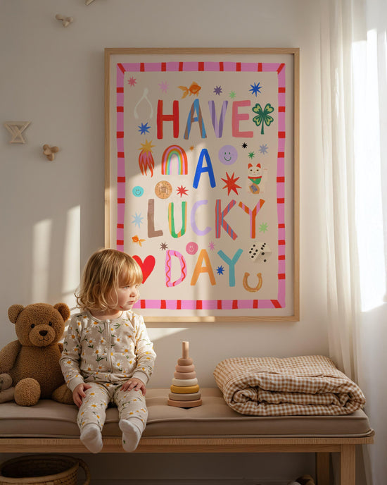 A Lucky Day: Colorful Typography Wall Art