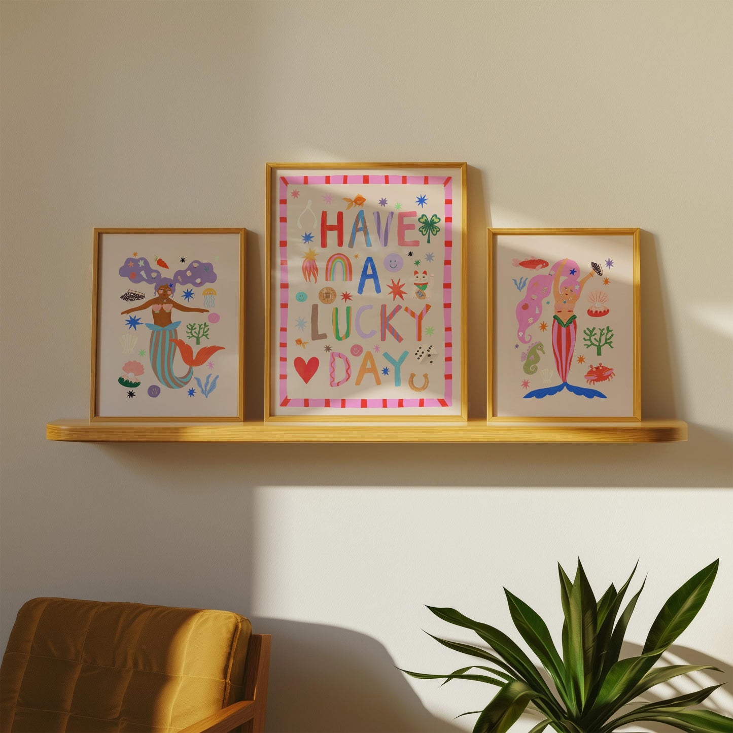 A Lucky Day: Colorful Typography Wall Art