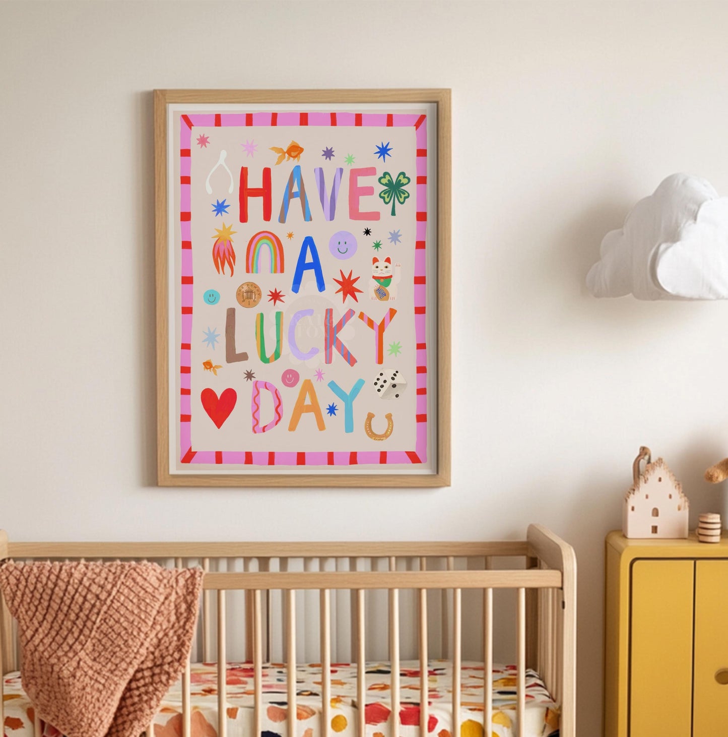 A Lucky Day: Colorful Typography Wall Art