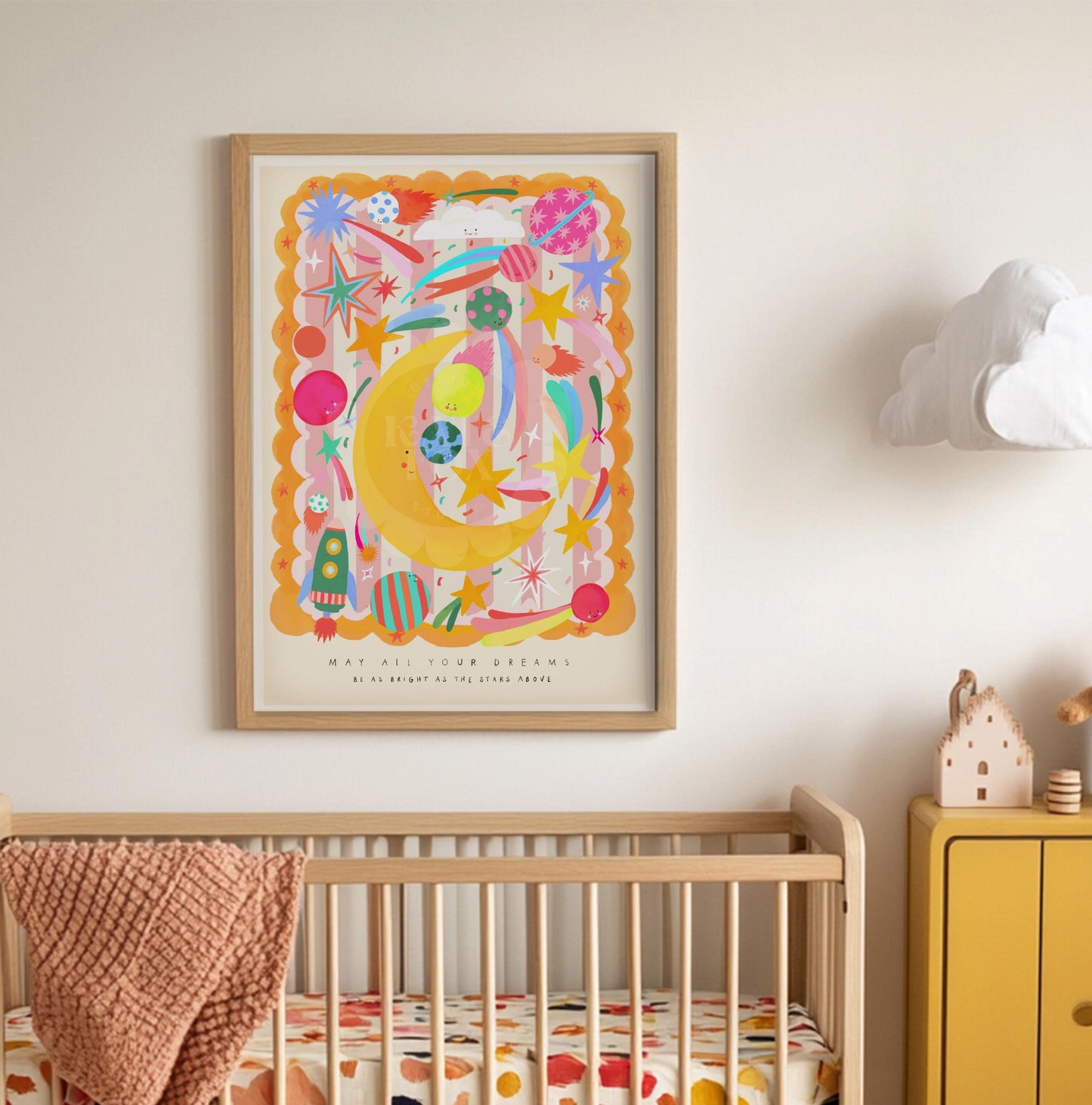 Stars Above Art Print: Colorful Nursery Decor