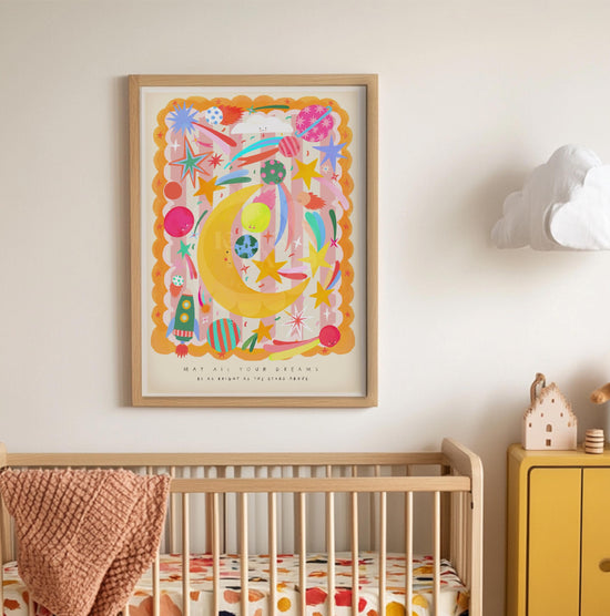 Stars Above Art Print: Colorful Nursery Decor