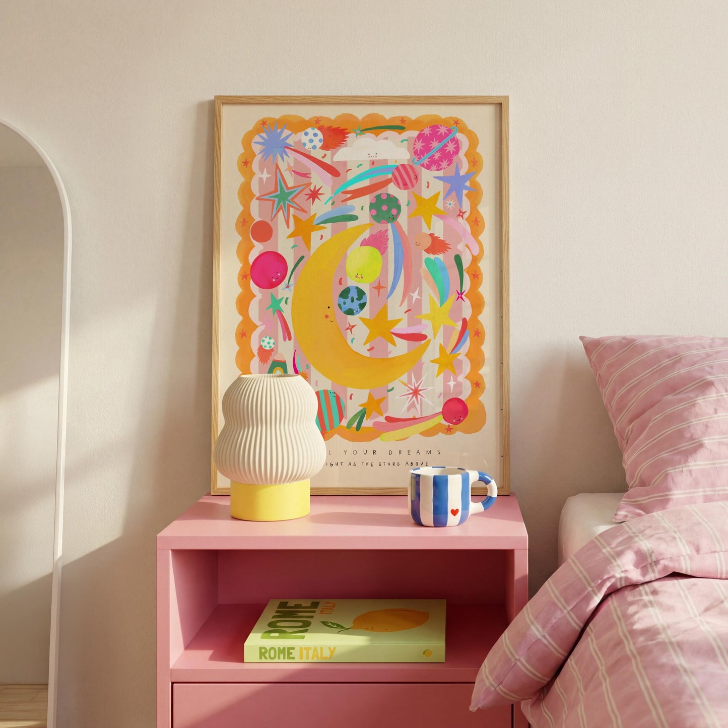 Stars Above Art Print: Colorful Nursery Decor