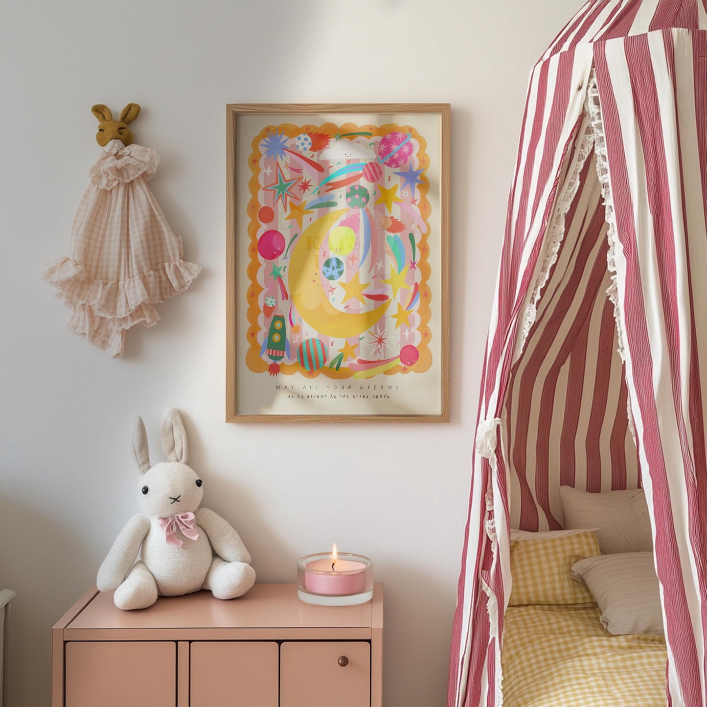 Stars Above Art Print: Colorful Nursery Decor