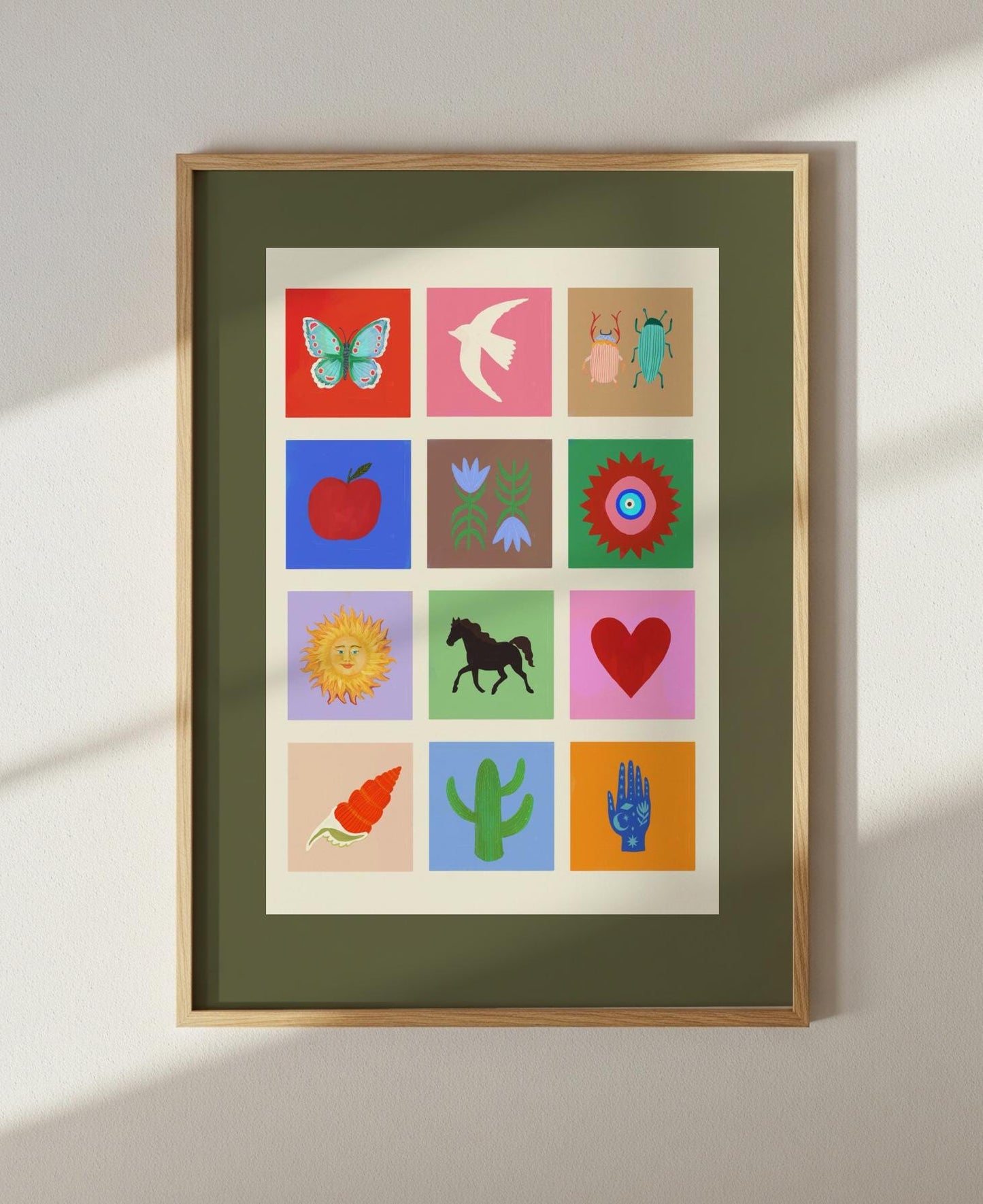 A Beautiful Life, Art Print: Colourful Handrawn Illustration, Bedroom, Kitchen, Hallway, Colourful