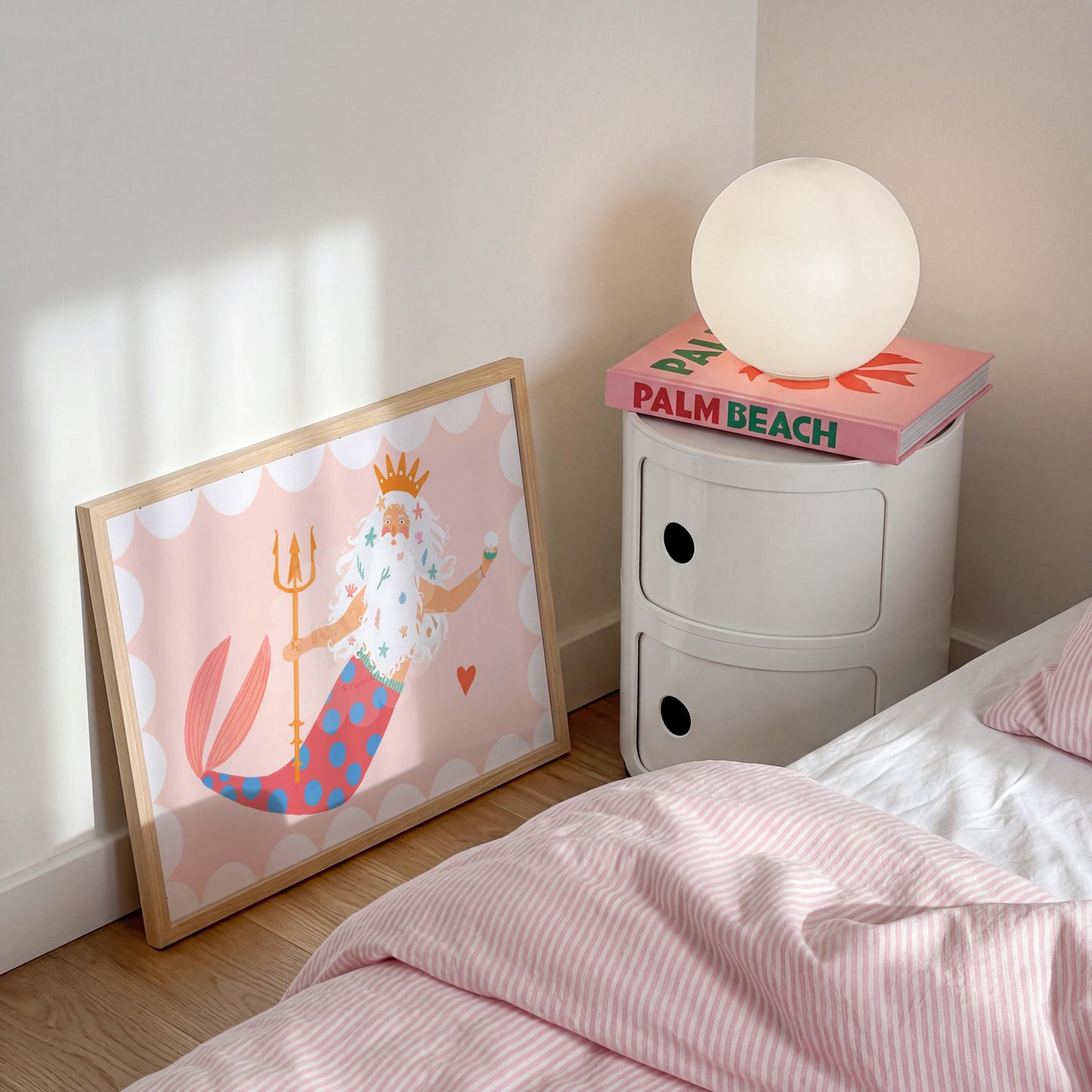 Merman Landscape Art Print: Colorful Kids Room Decor