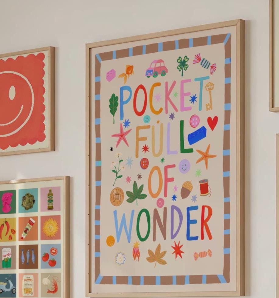 Pocket Full of Wonder: Colorful Typography Wall Art