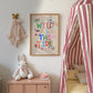 Wild As The Tide Print: Colorful Typography Wall Art
