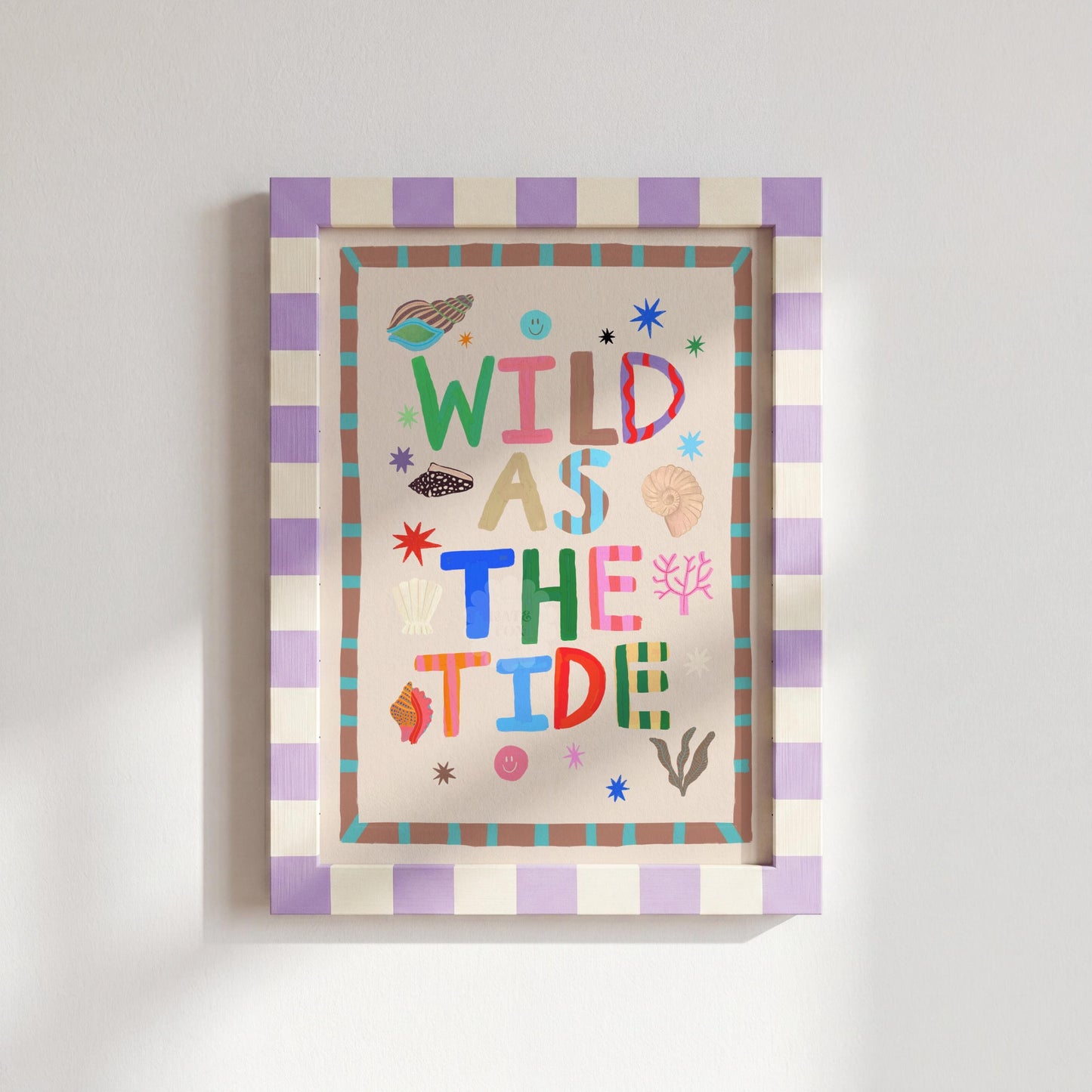 Wild As The Tide Print: Colorful Typography Wall Art