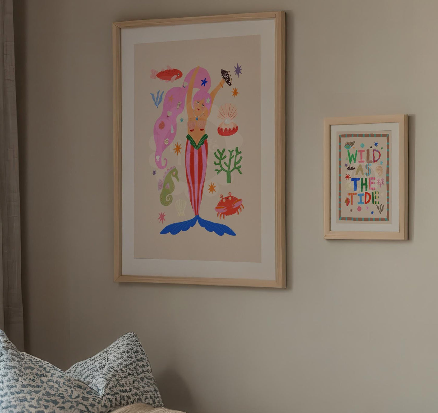 Fun Mermaid Art Print: Colorful Kids Room Decor