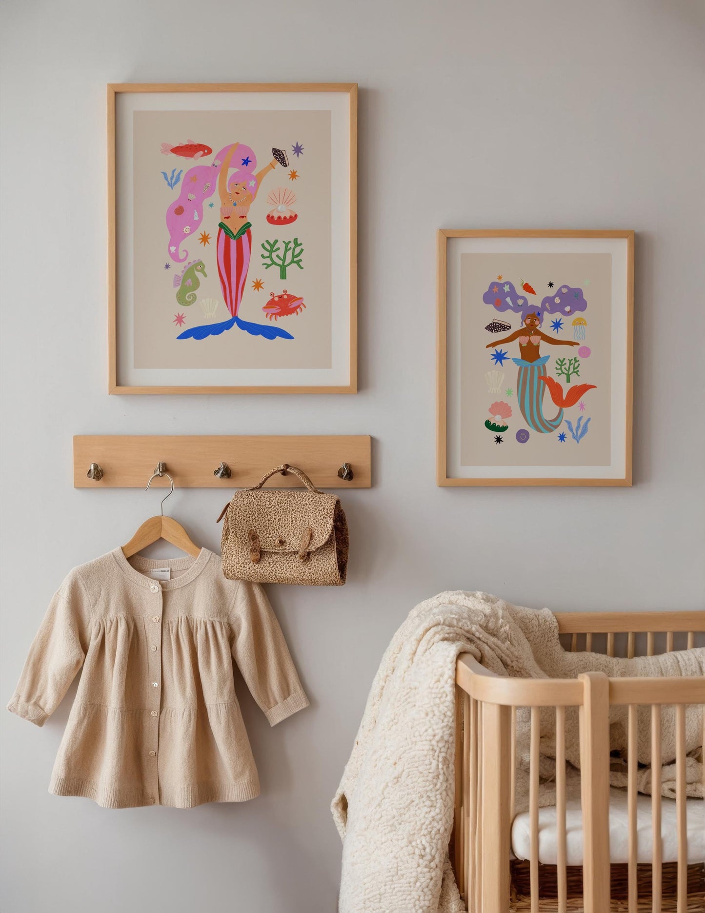 Cool Mermaid Art Print: Colorful Kids Room Decor
