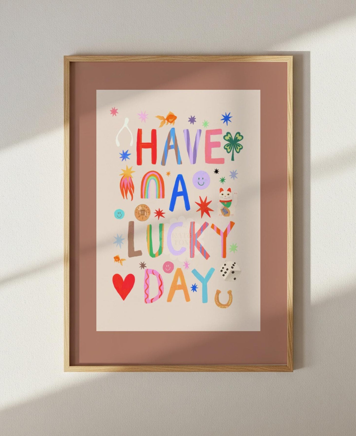 A Lucky Day: Colorful Typography Wall Art
