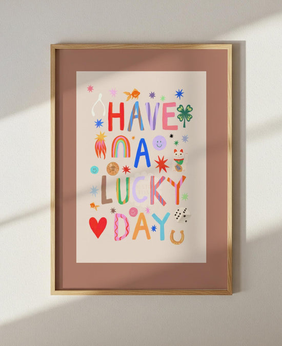 A Lucky Day: Colorful Typography Wall Art