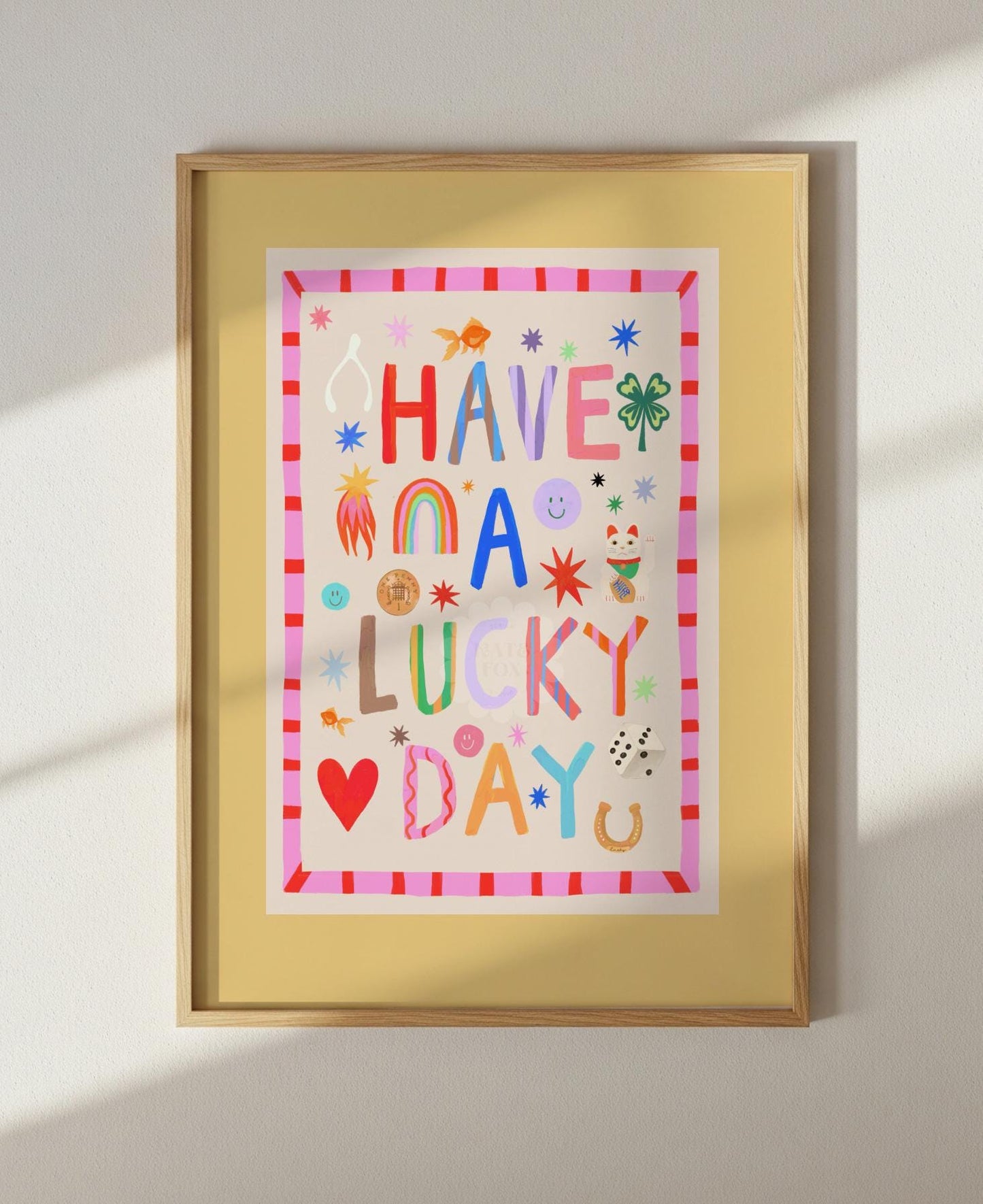 A Lucky Day: Colorful Typography Wall Art
