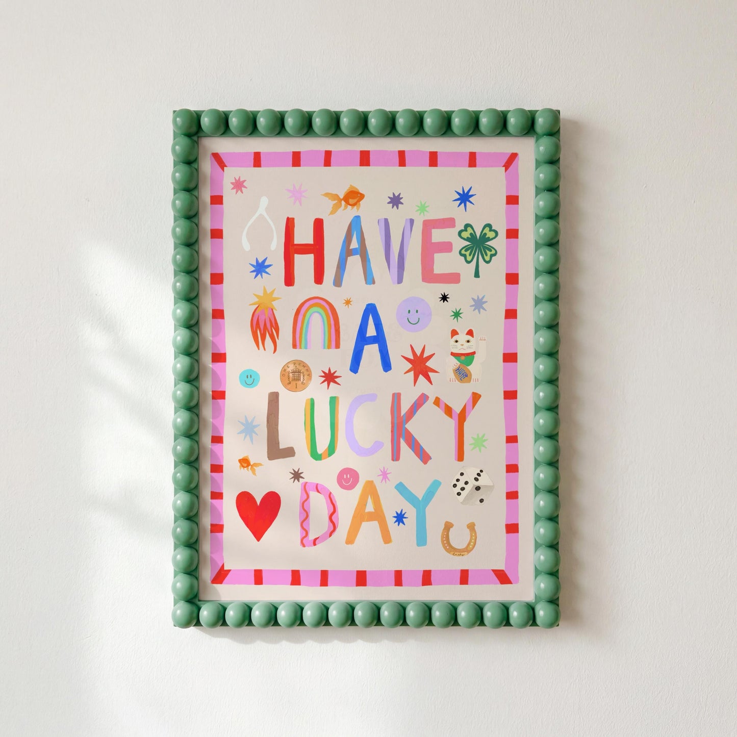 A Lucky Day: Colorful Typography Wall Art