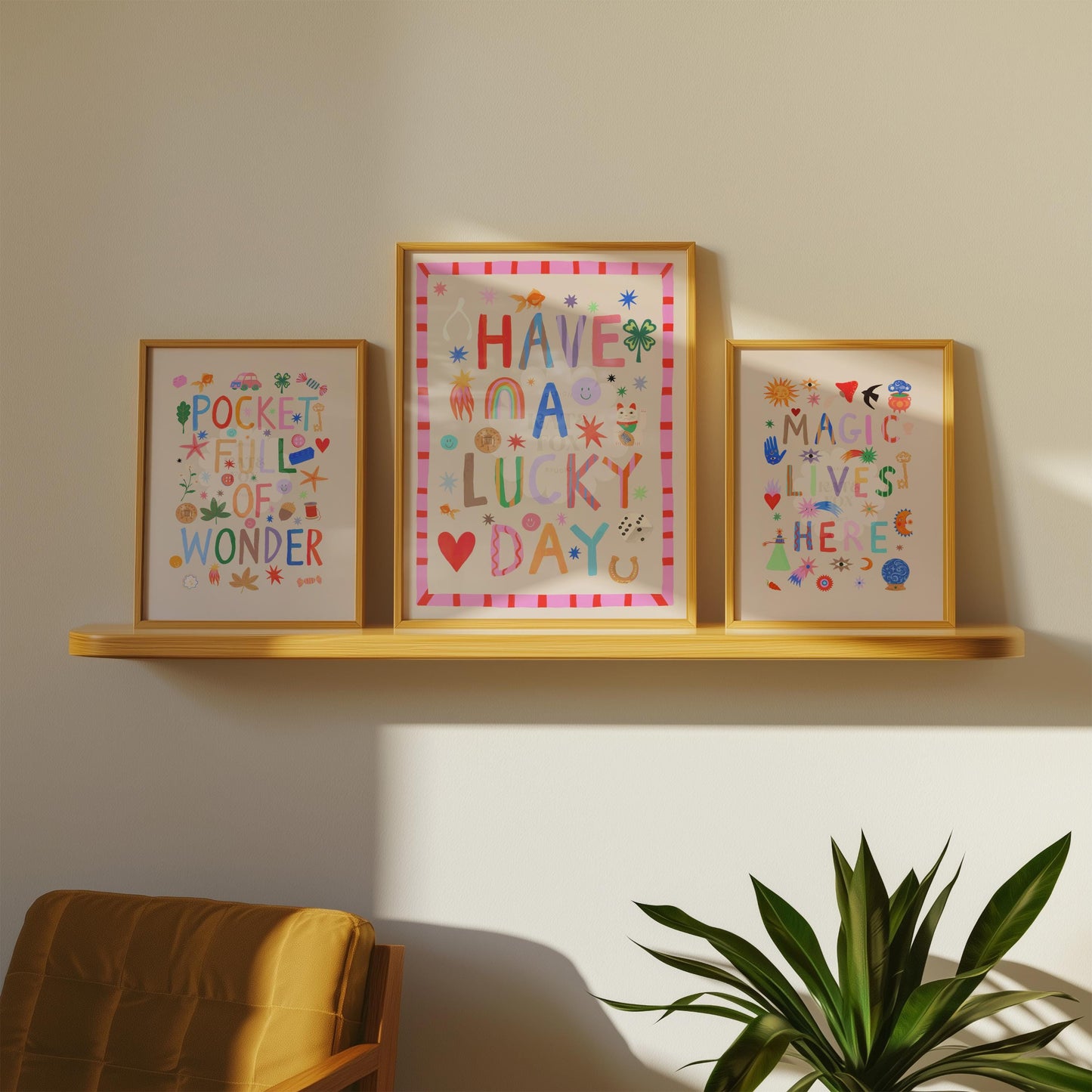 Pocket Full of Wonder: Colorful Typography Wall Art