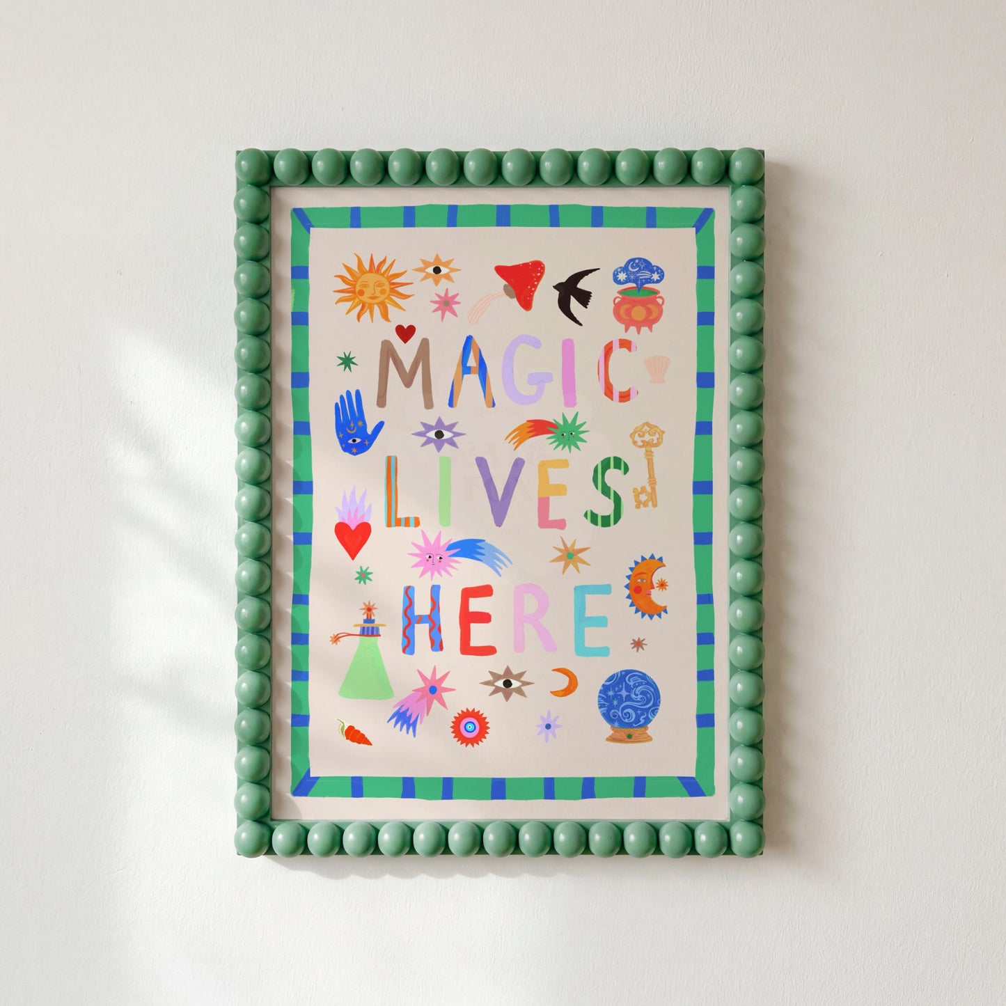 Magic Lives Here: Colorful Typography Wall Art