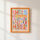 She is Sunshine Art Print: Colorful Typography, Positivity Wall Art, Hurricane