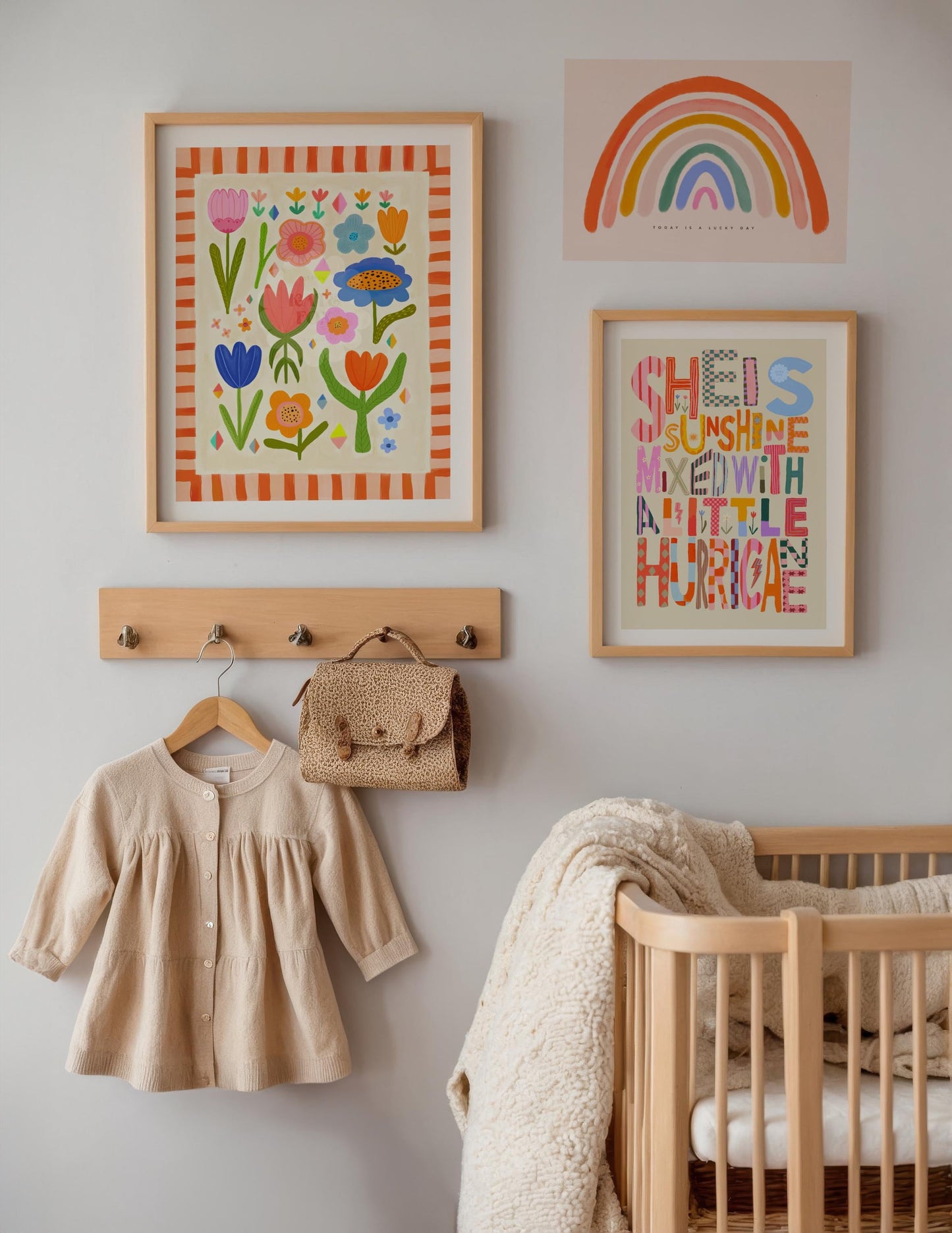 She is Sunshine Art Print: Colorful Typography, Positivity Wall Art, Hurricane