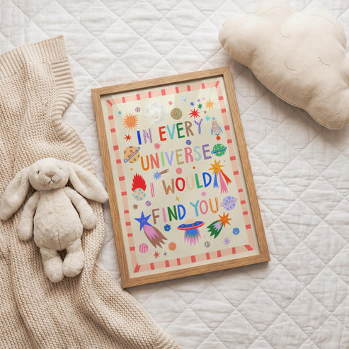 Every Universe: Colorful Typography Wall Art