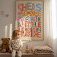 She is Sunshine Art Print: Colorful Typography, Positivity Wall Art, Hurricane