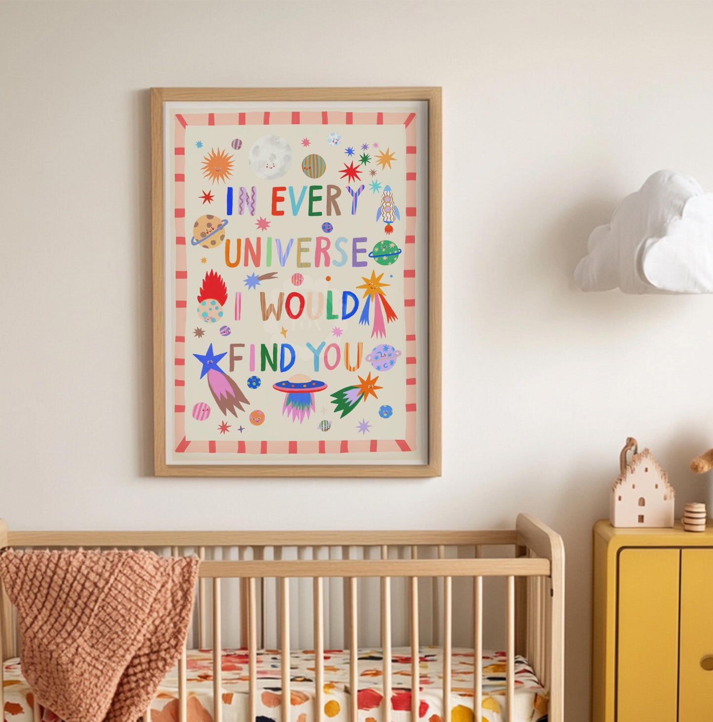 Every Universe: Colorful Typography Wall Art