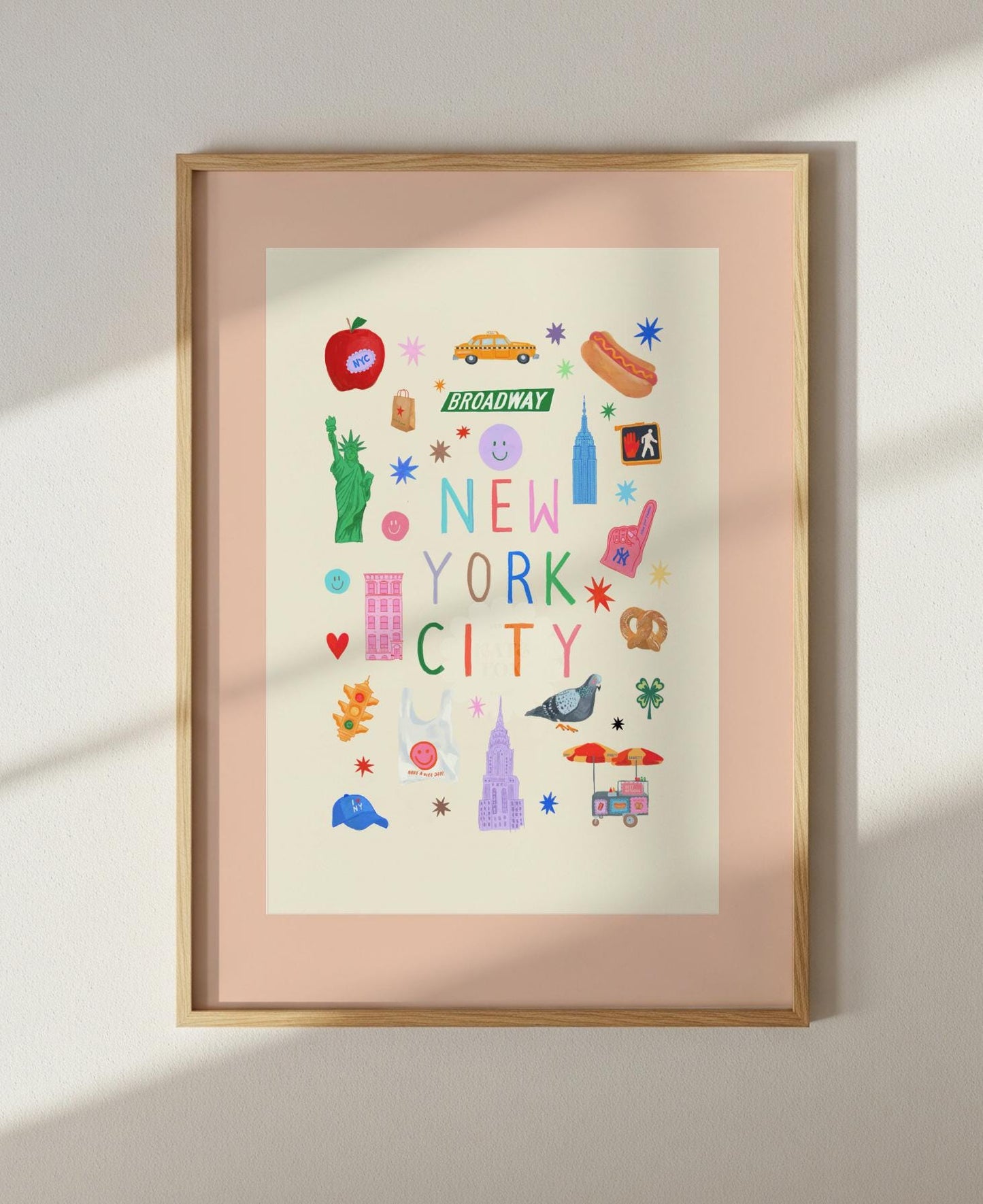 New York City: Colorful Typography Wall Art