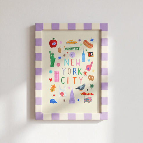 New York City: Colorful Typography Wall Art
